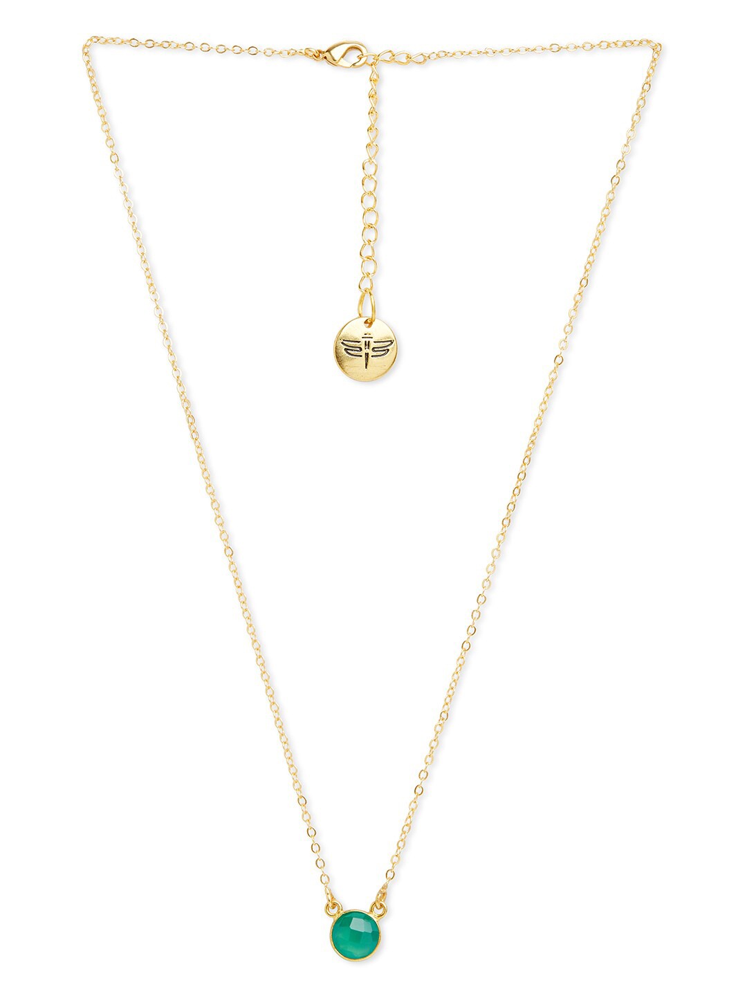 

Tipsyfly Gold-Plated Emerald-Studded Necklace