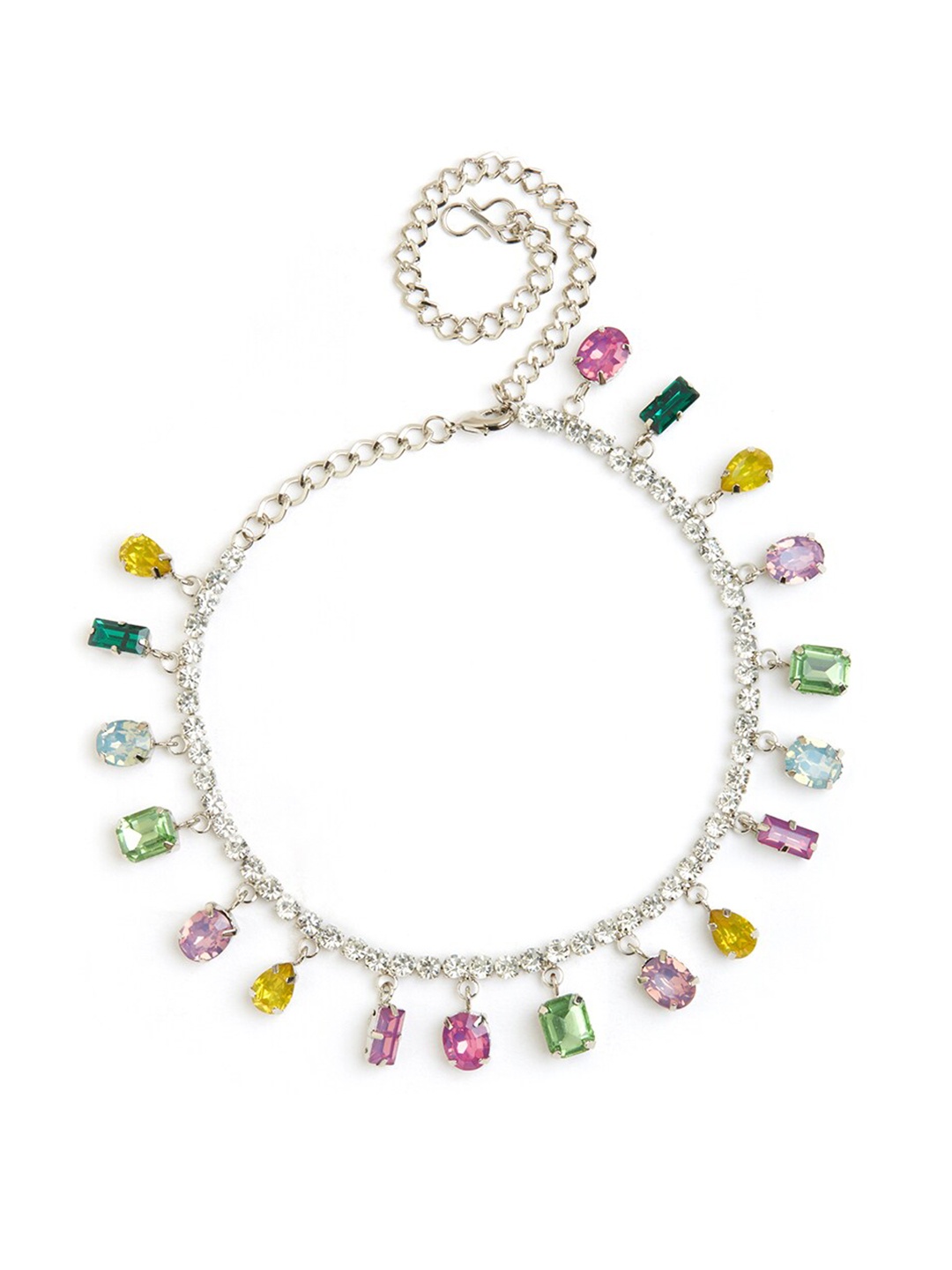 

Tipsyfly Gold-Plated Crystals-Studded Necklace