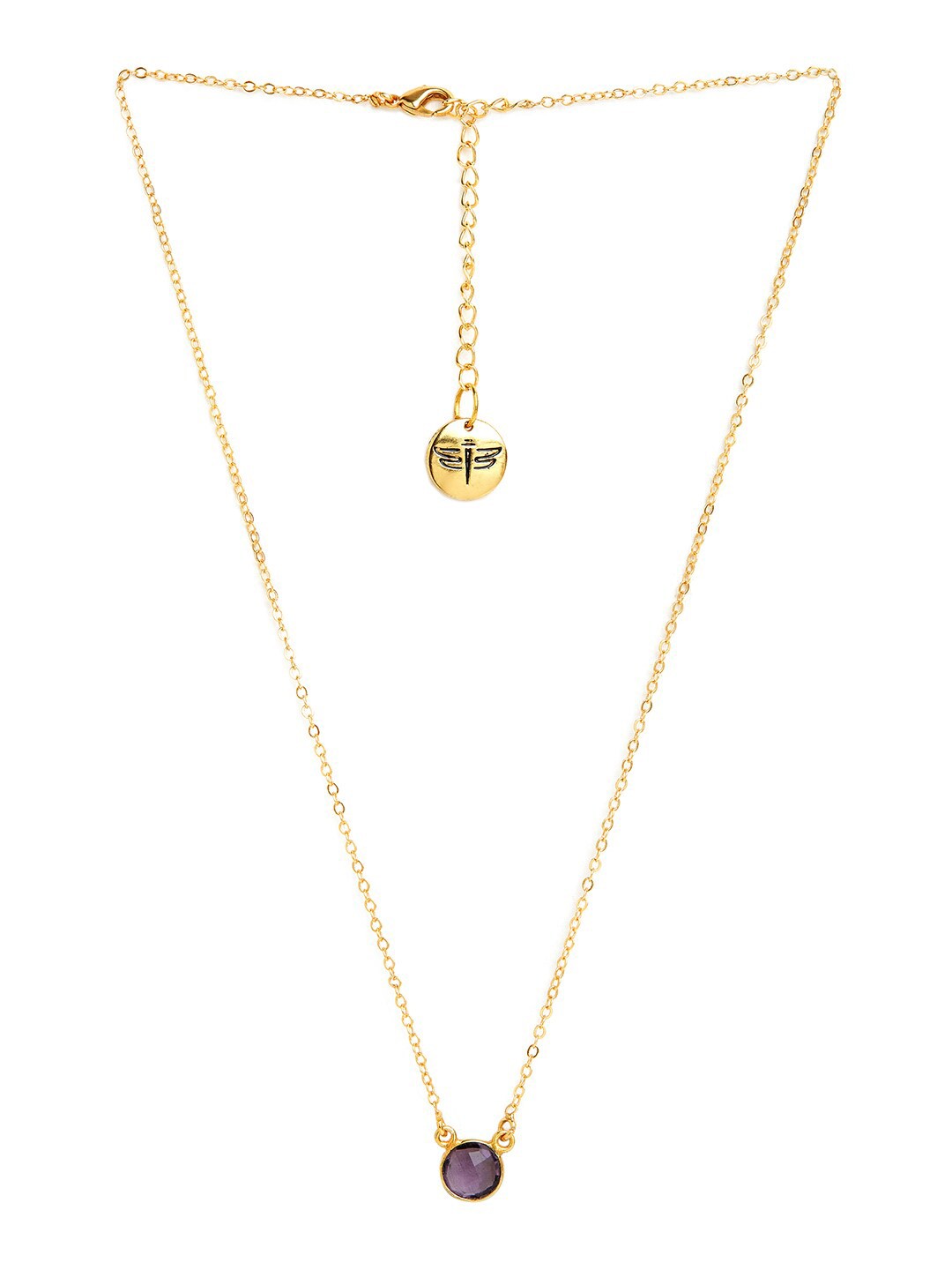 

Tipsyfly Gold-Plated Amethyst-Studded Necklace