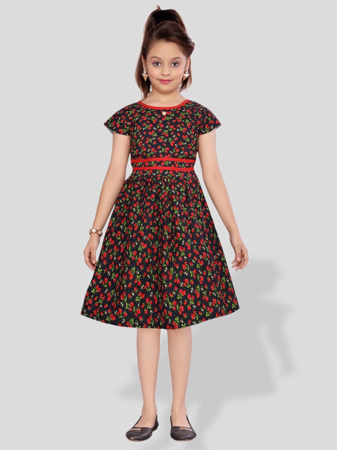 

BAESD Girls Conversational Print Fit & Flare Dress, Red