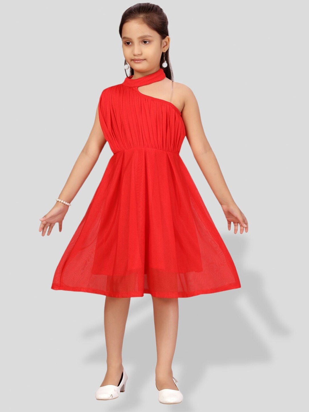 

BAESD Girls Net Fit & Flare Dress, Red