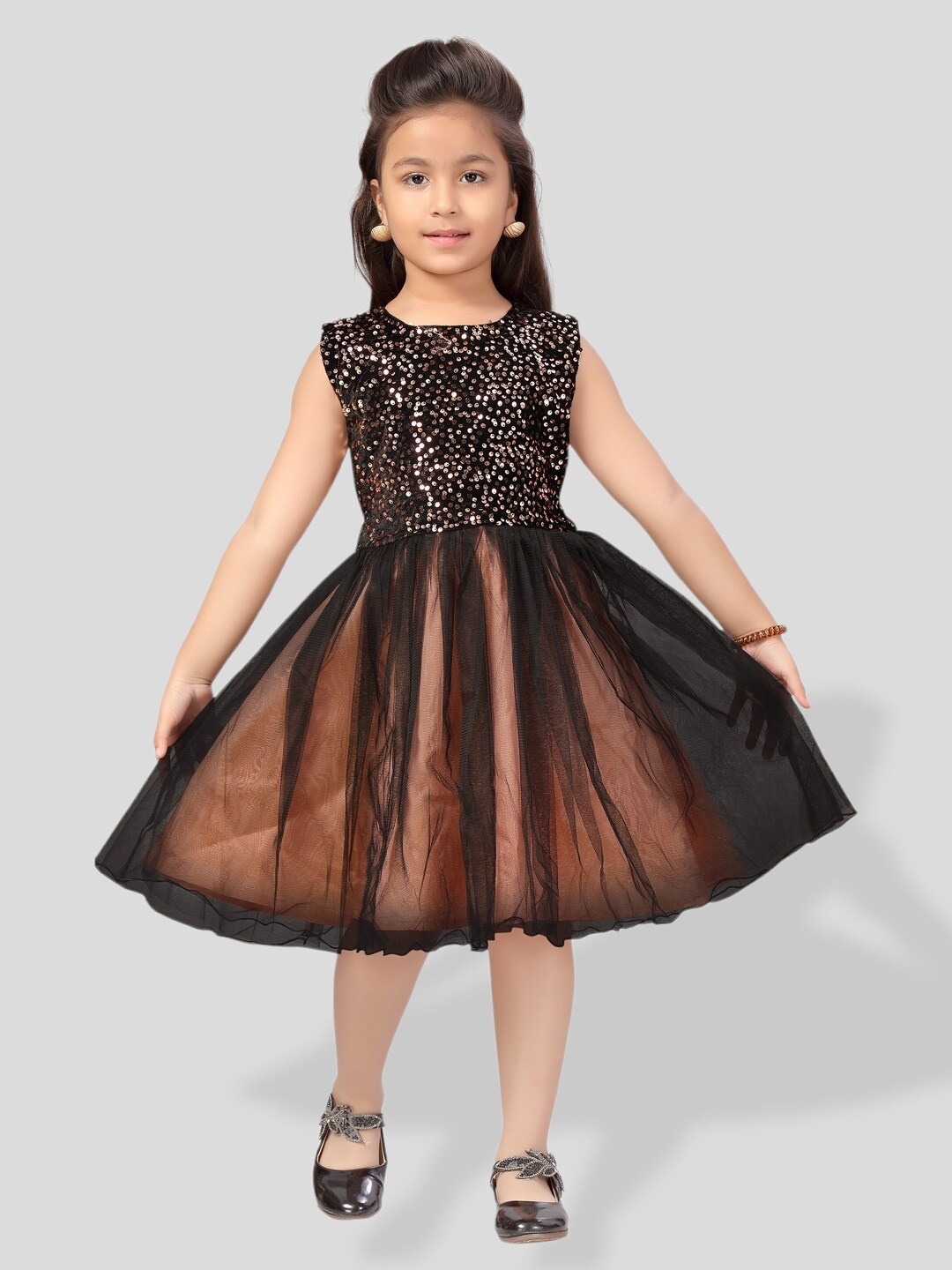 

BAESD Girls Net Fit & Flare Dress, Peach