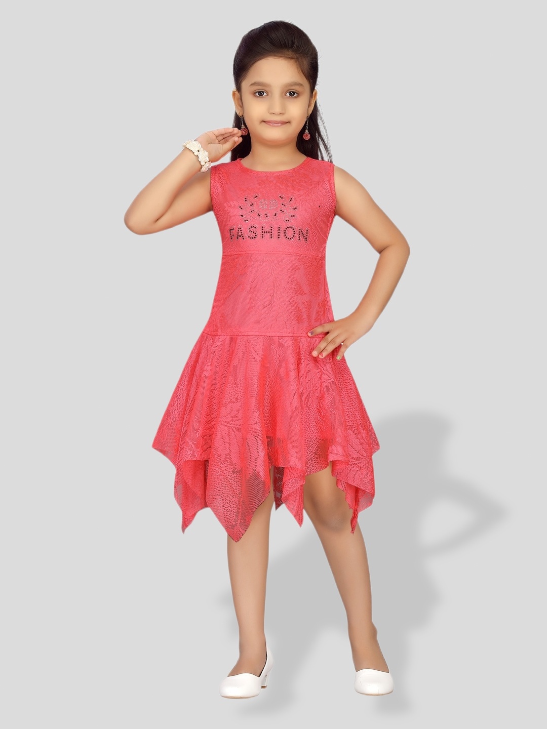 

BAESD Girls Net Fit & Flare Knee Length Dress, Red