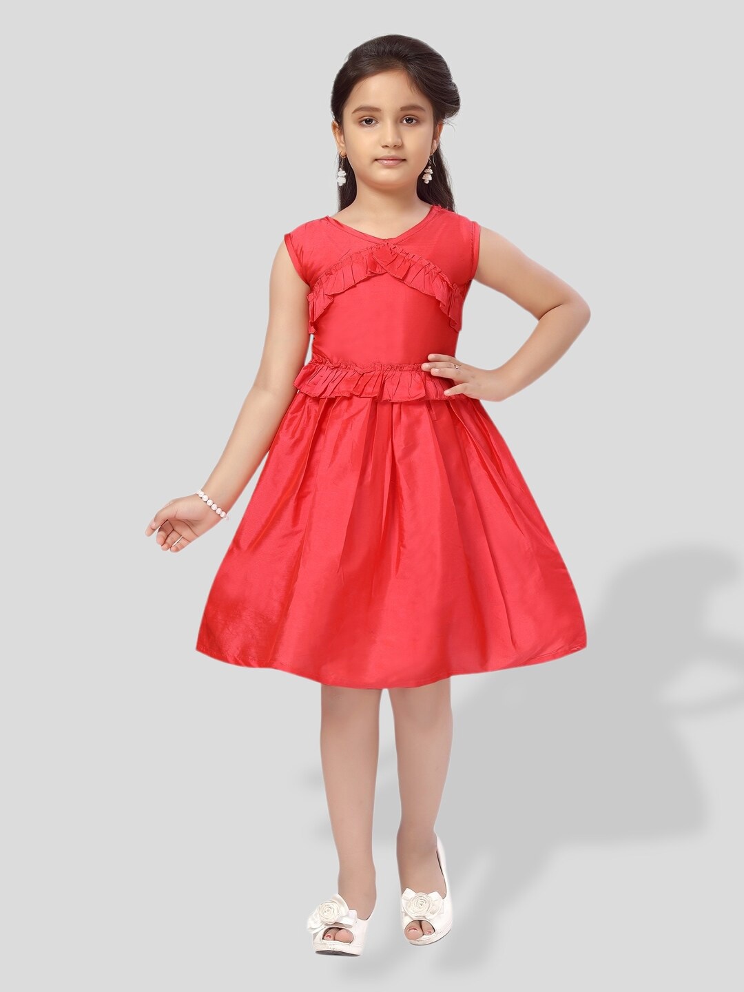 

BAESD Girls Fit & Flare Dress, Red