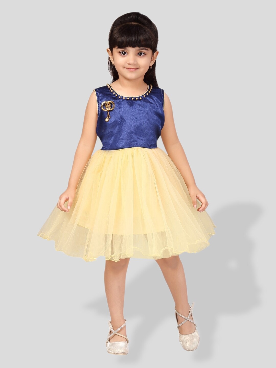 

BAESD Girls Net Fit & Flare Dress, Navy blue