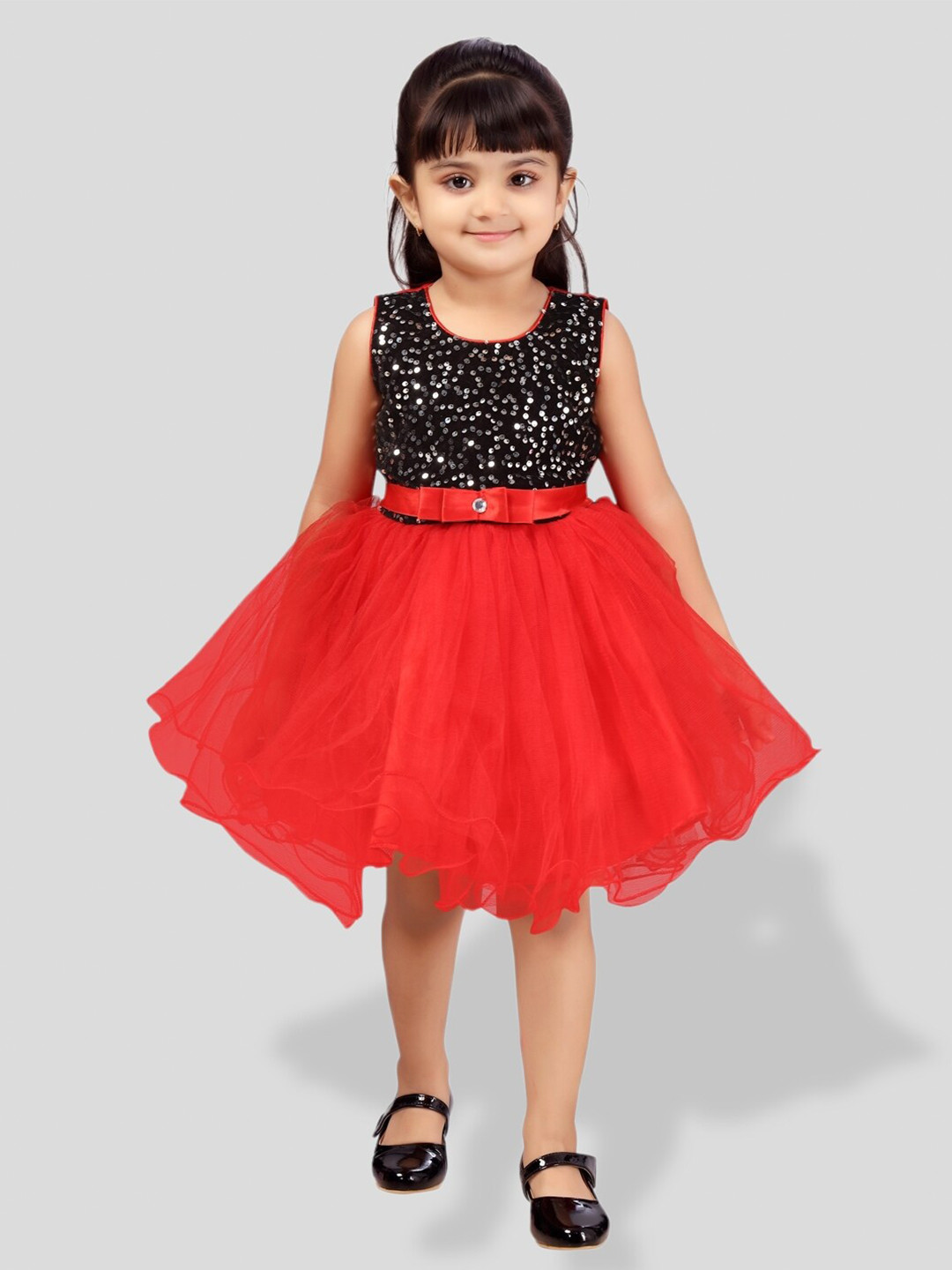

BAESD Girls Sequin Fit & Flare Dress, Red