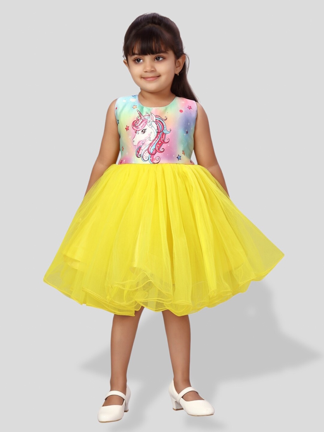 

BAESD Girls Net Unicorn Fit & Flare Dress, Yellow