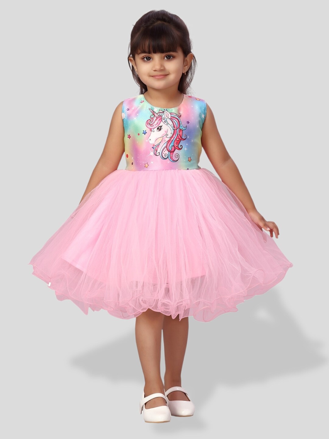 

BAESD Girls Net Unicorn Fit & Flare Dress, Pink