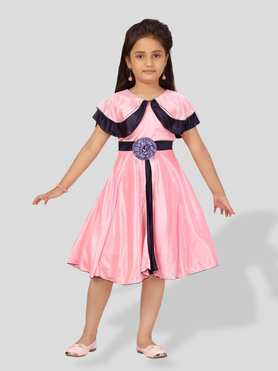 

BAESD Girls Embellished Fit & Flare Party Dress, Pink