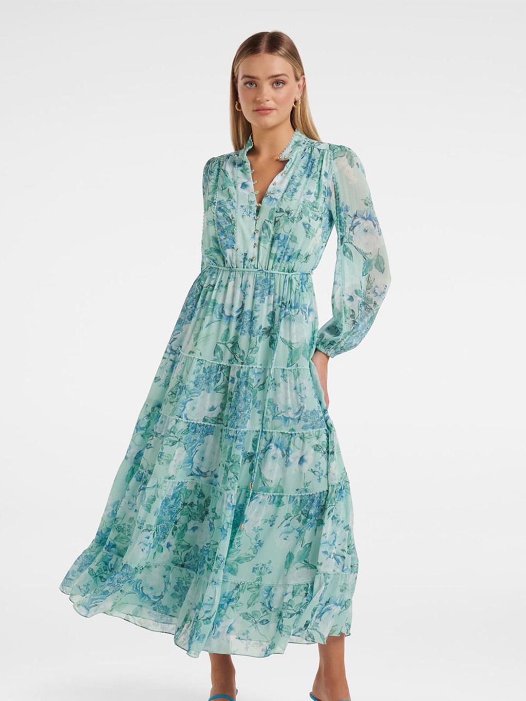 Forever New Floral Print Maxi Dress, Green