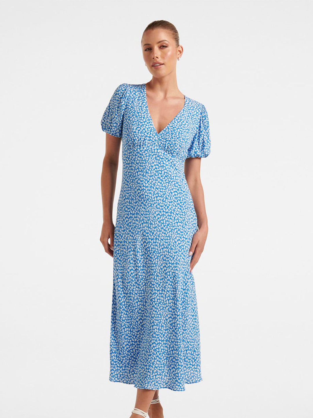 

Forever New Floral Printed A-Line Midi Dress, Blue