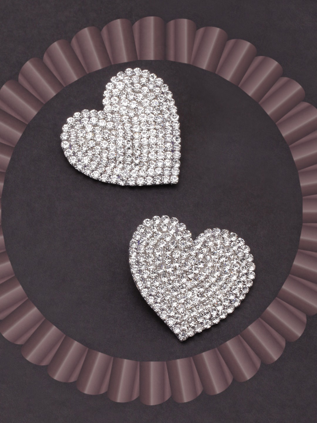 

DressBerry Silver-Plated Silver-Toned Heart Shaped Studs Earrings
