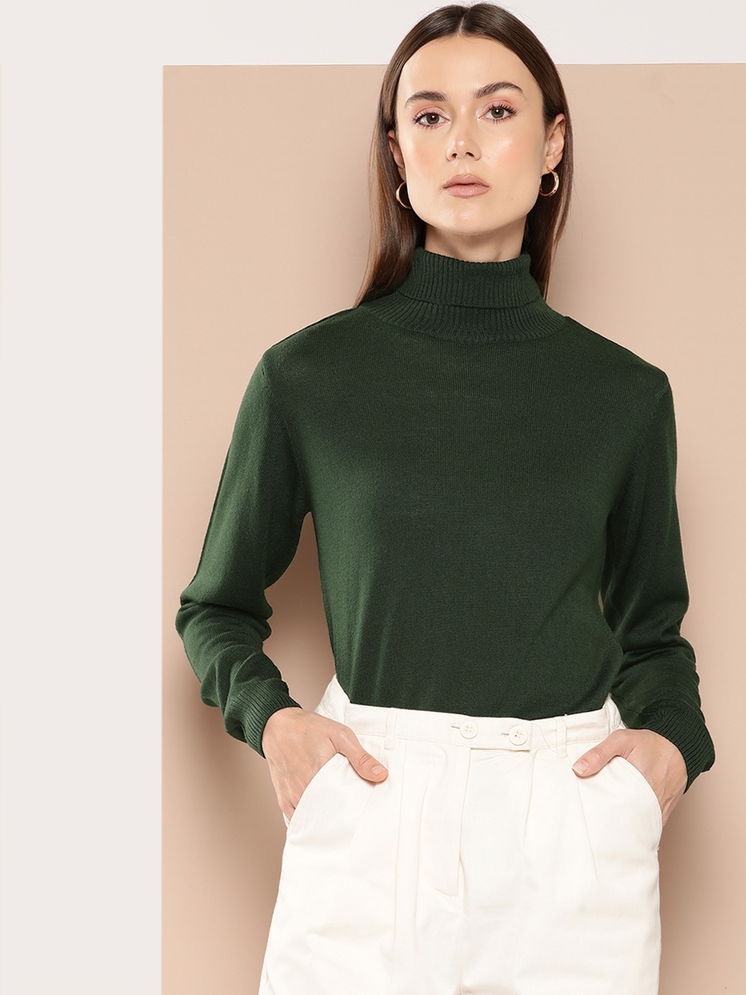 

her by invictus Pure Acrylic Pullover, Green