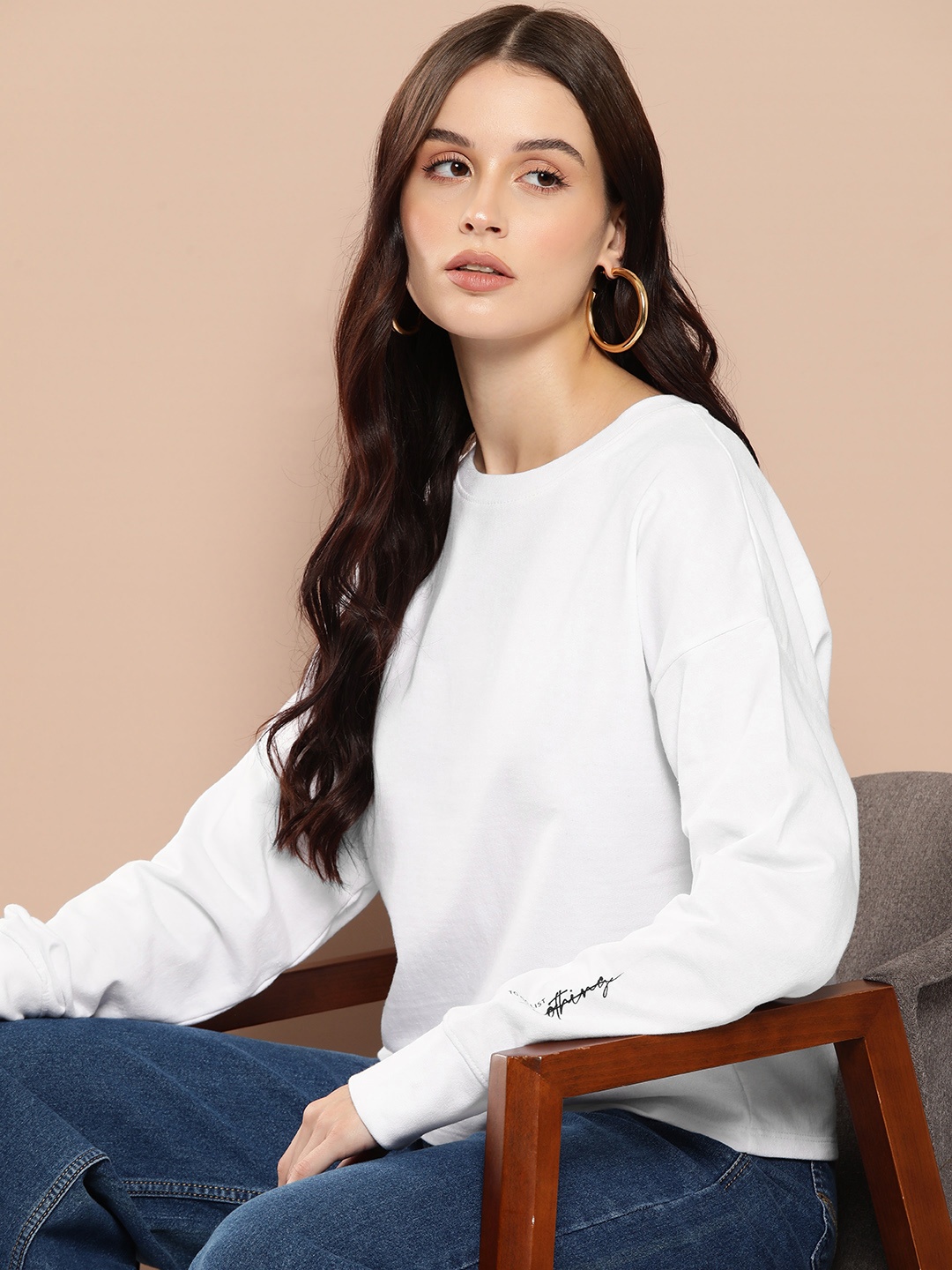 

her by invictus Pure Cotton Sweatshirt, White