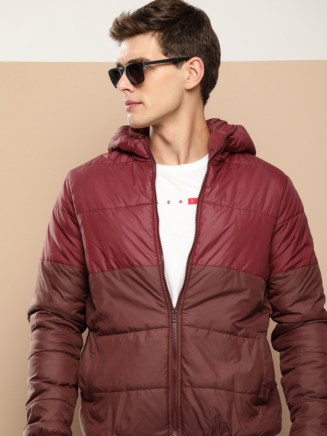 

INVICTUS Solid Padded Jacket, Maroon