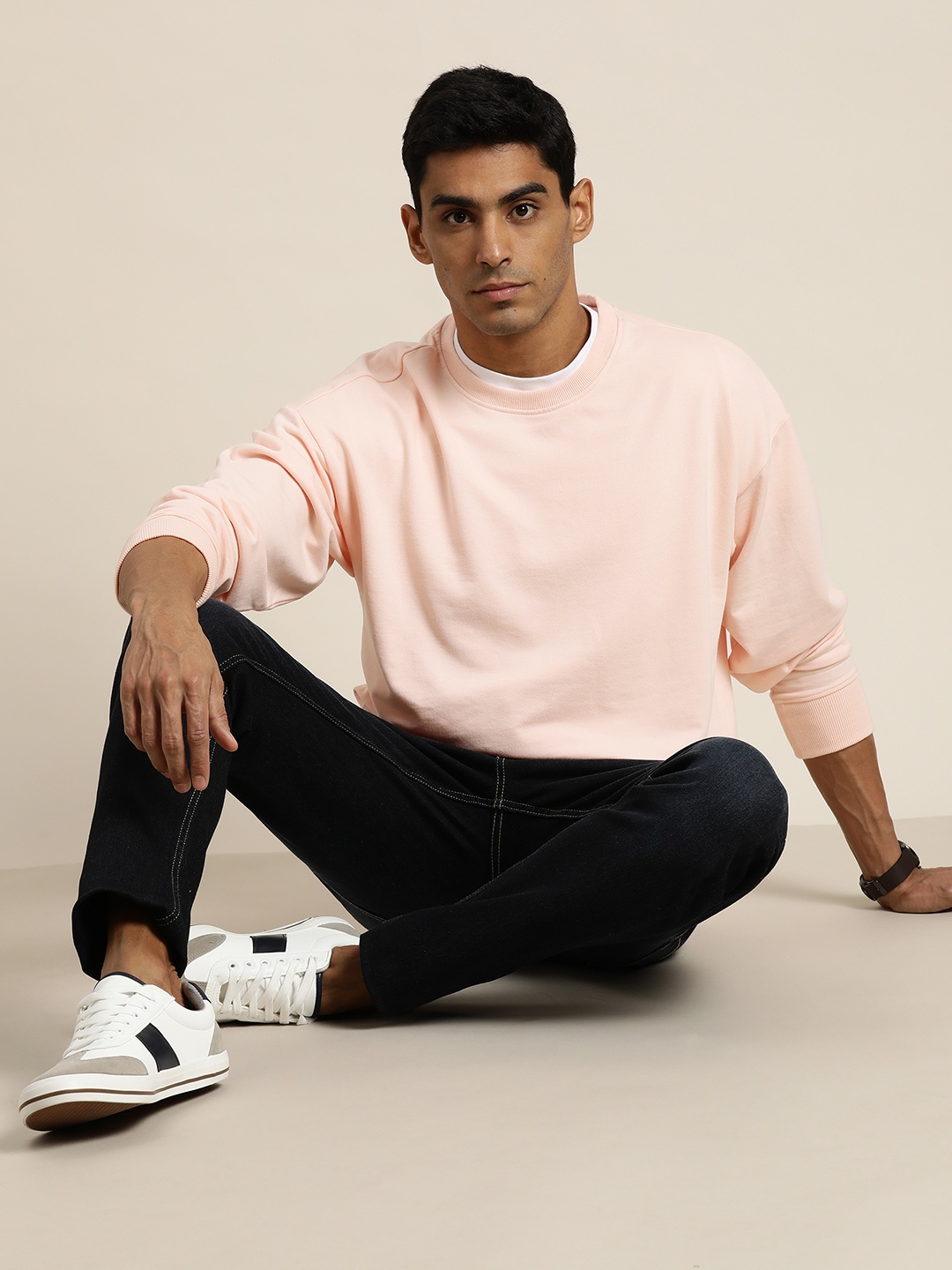 

INVICTUS Drop Shoulder Sweatshirt, Peach