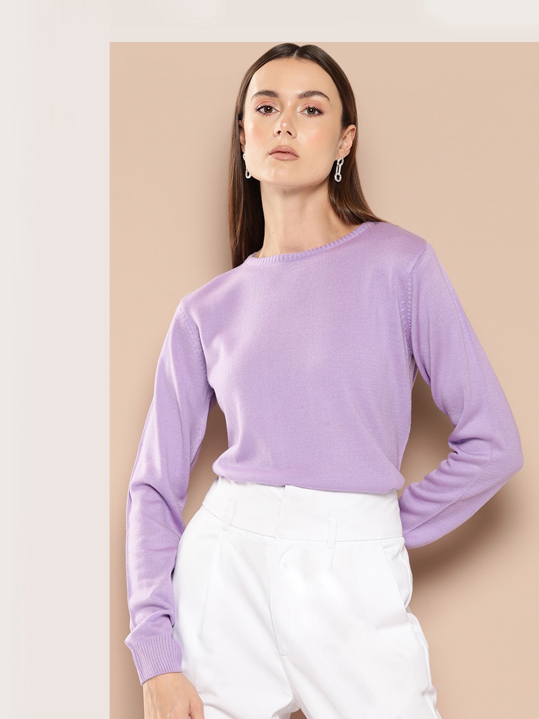 

her by invictus Pure Acrylic Pullover, Lavender
