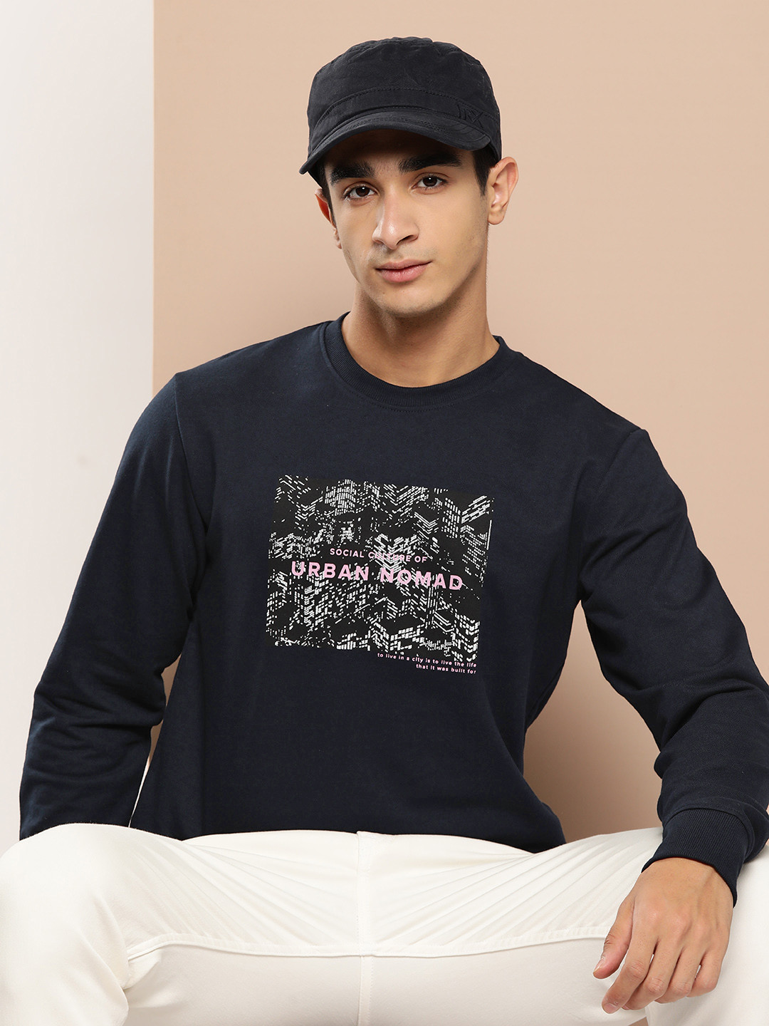 

INVICTUS Printed Sweatshirt, Navy blue