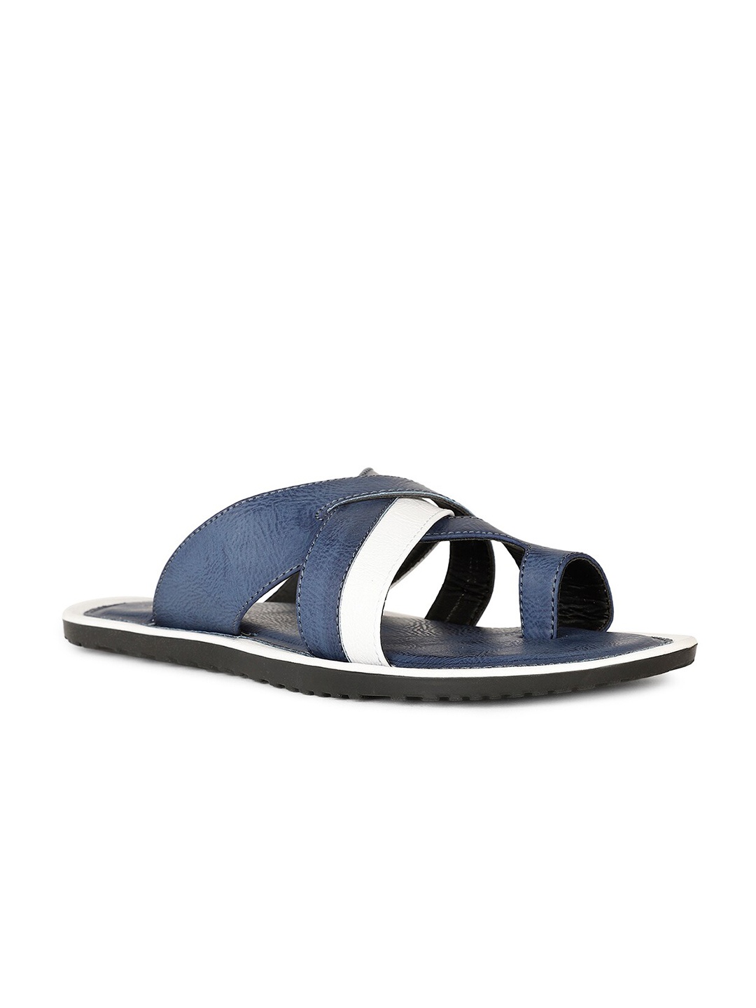 

Bata Men Textured Comfort Sandals, Navy blue