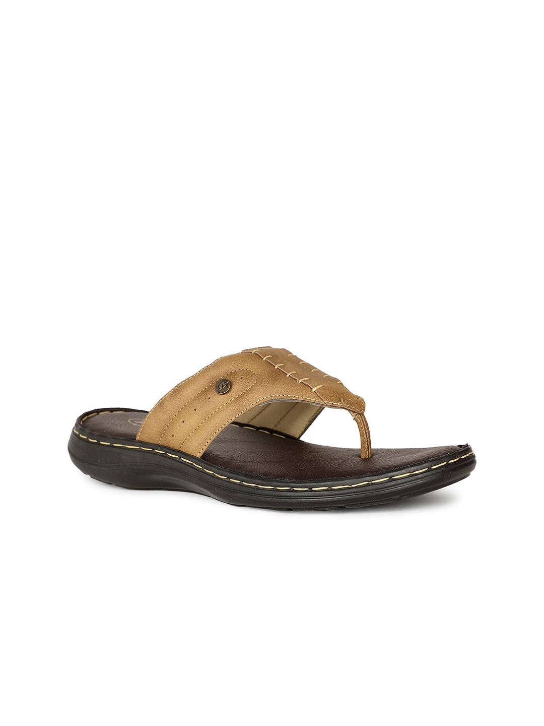

Bata Men Textured Comfort Sandals, Tan