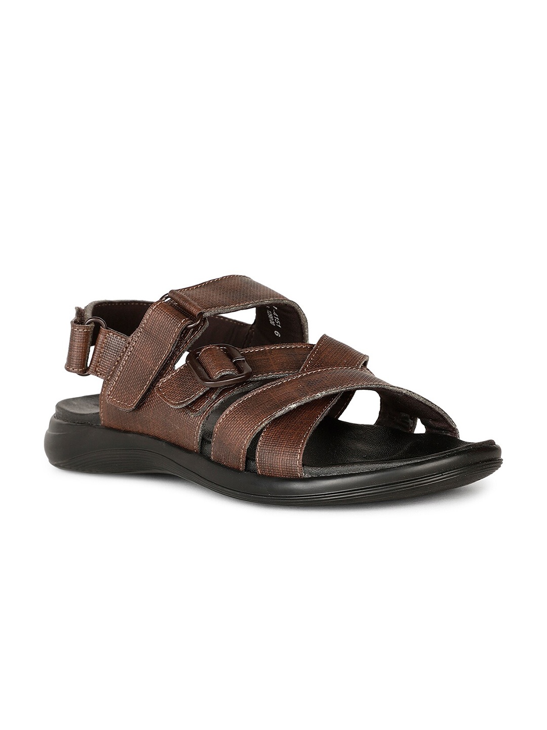 

Bata Men Textured Comfort Sandals, Brown