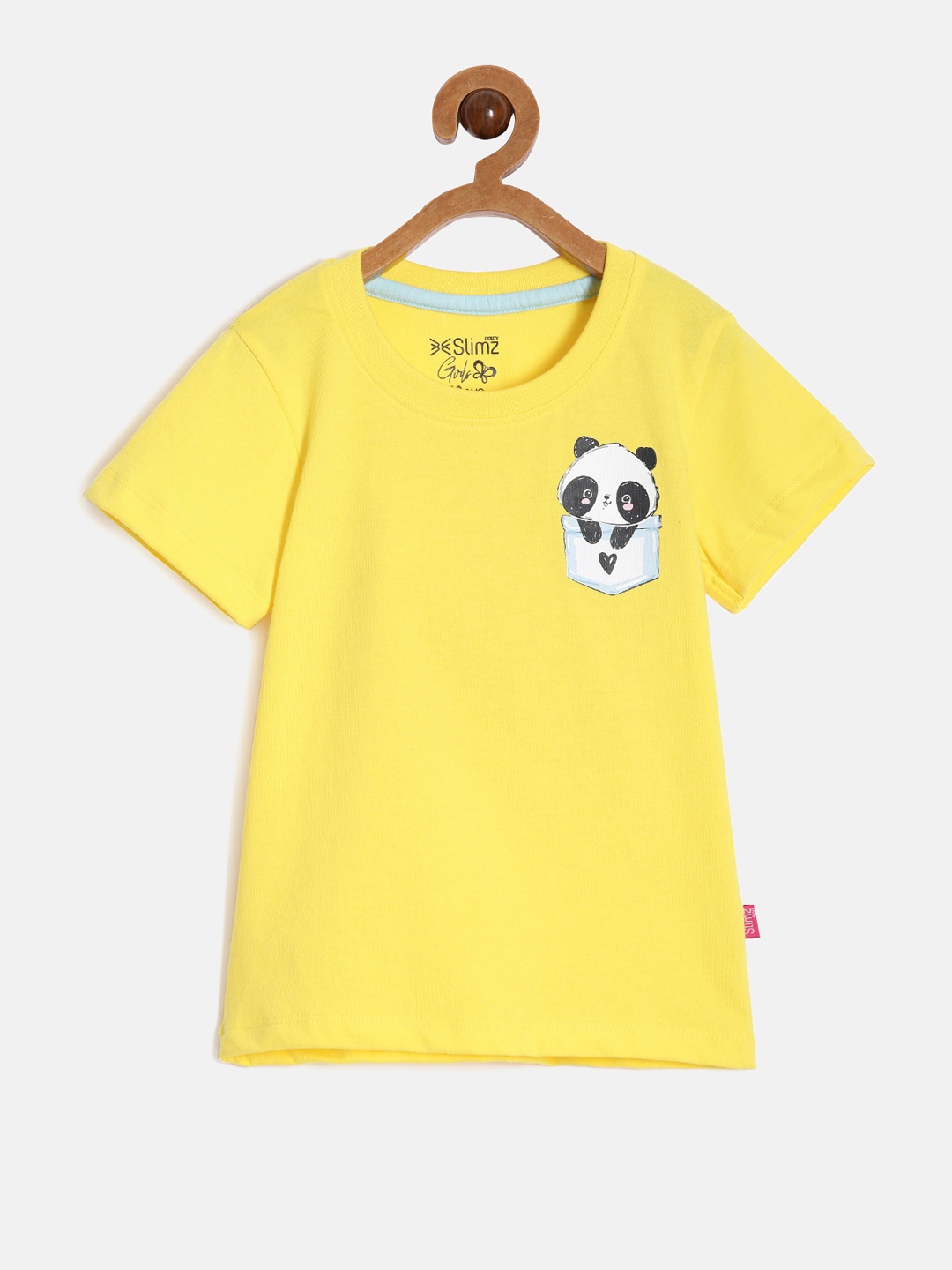 

DIXCY SCOTT Slimz Girls Graphic Printed Round Neck Cotton T-shirt, Yellow