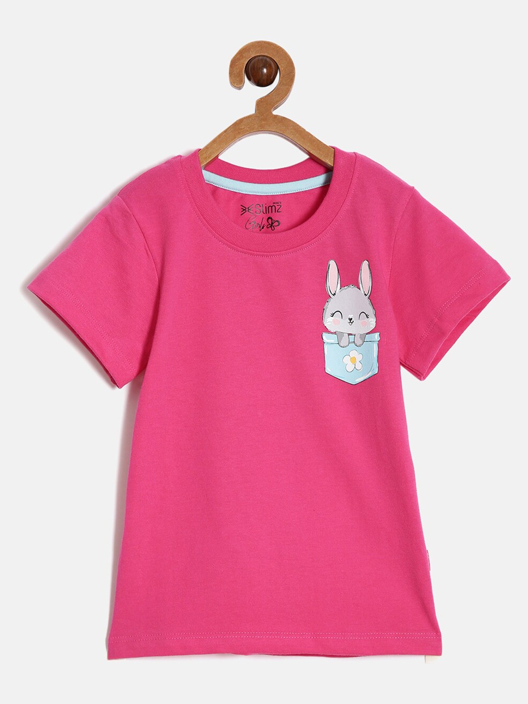 

DIXCY SCOTT Slimz Girls Graphic Printed Cotton T-Shirt, Pink