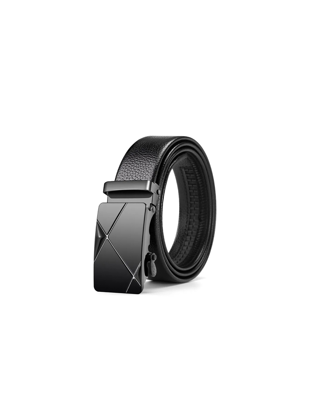 

HENEDA Men Textured PU Formal Belt, Black
