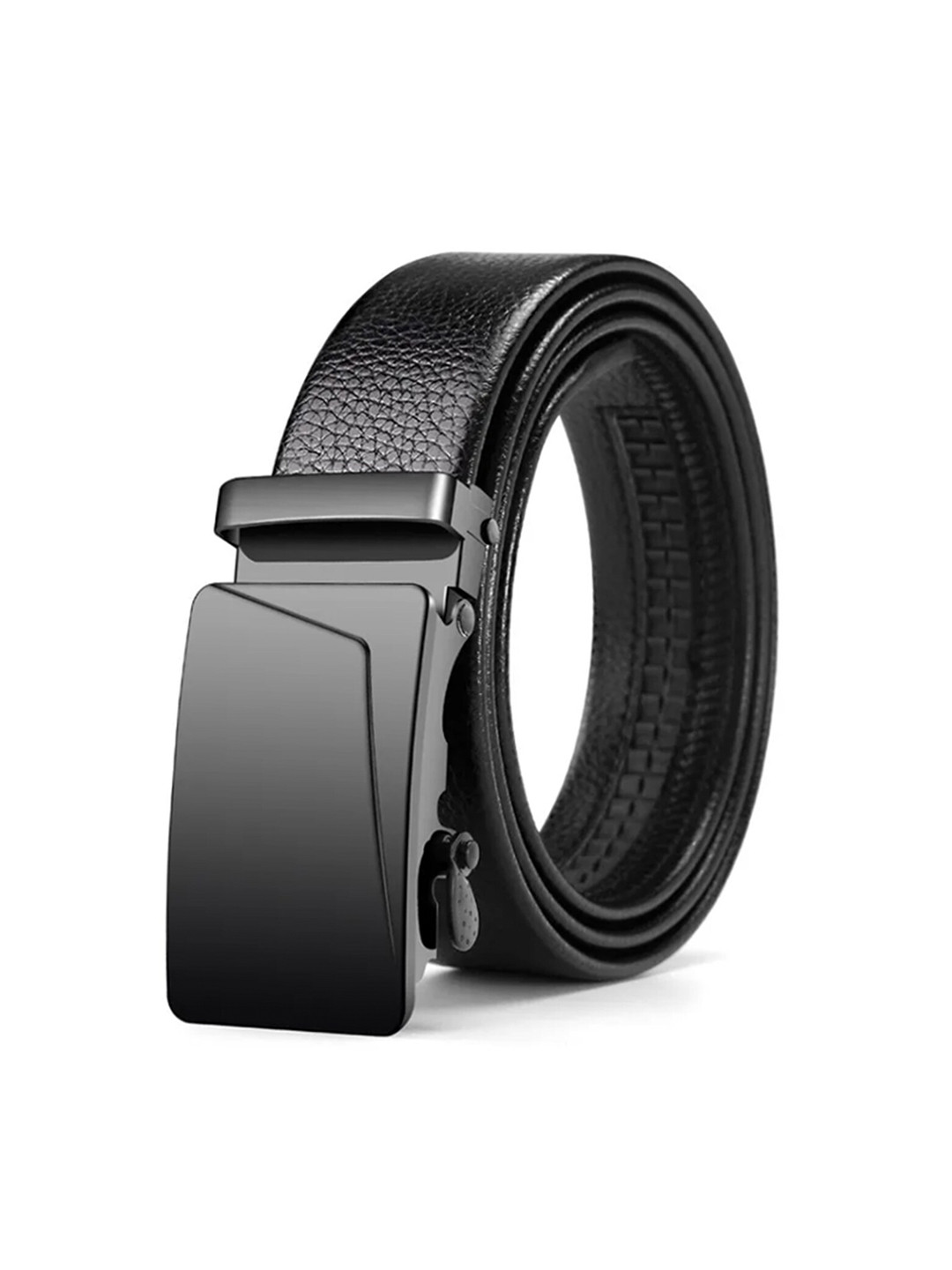 

HENEDA Men Textured PU Formal Belt, Black