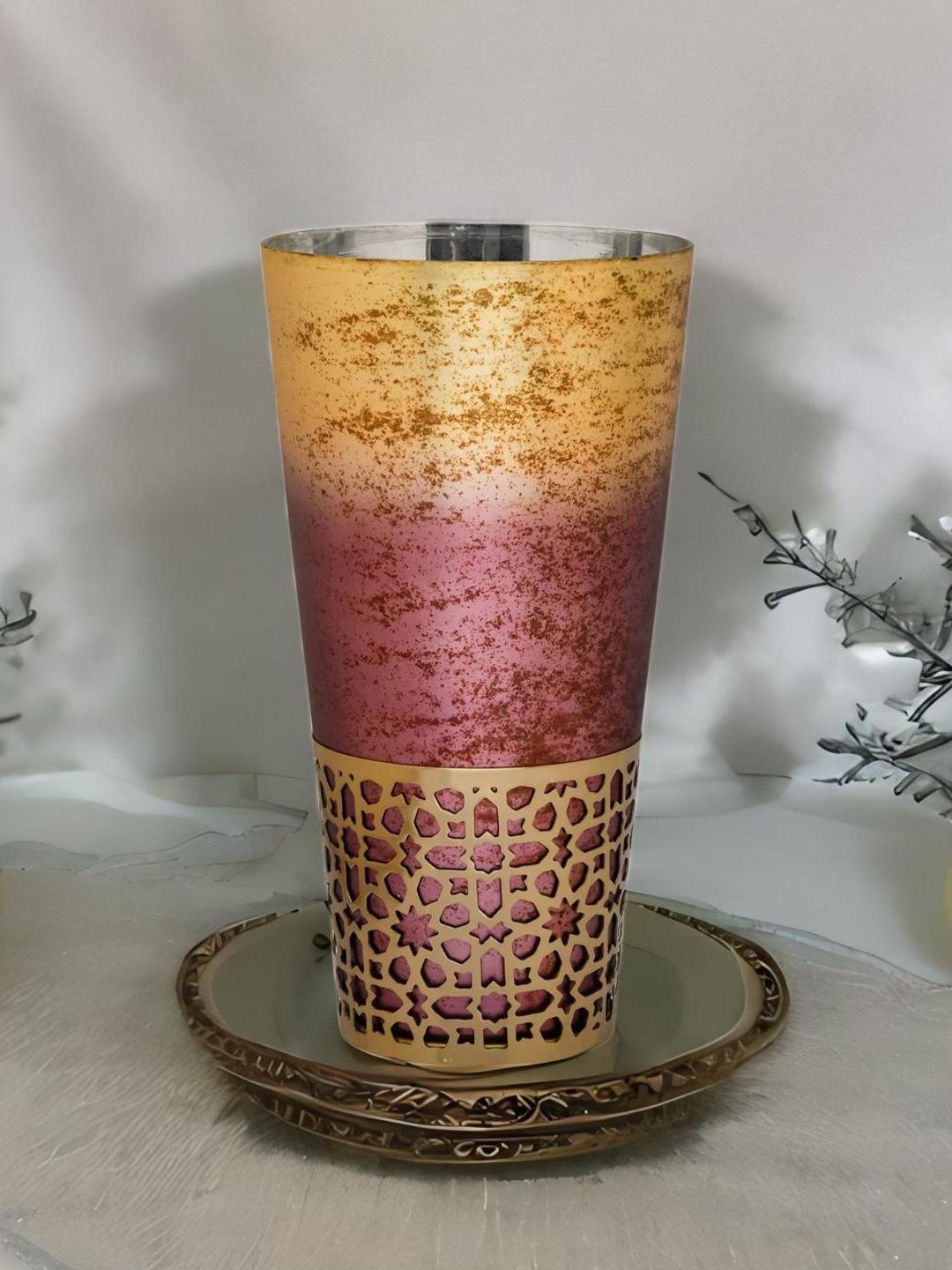 

Athome by Nilkamal Pink Cones Cutwork Cylindrical Vase