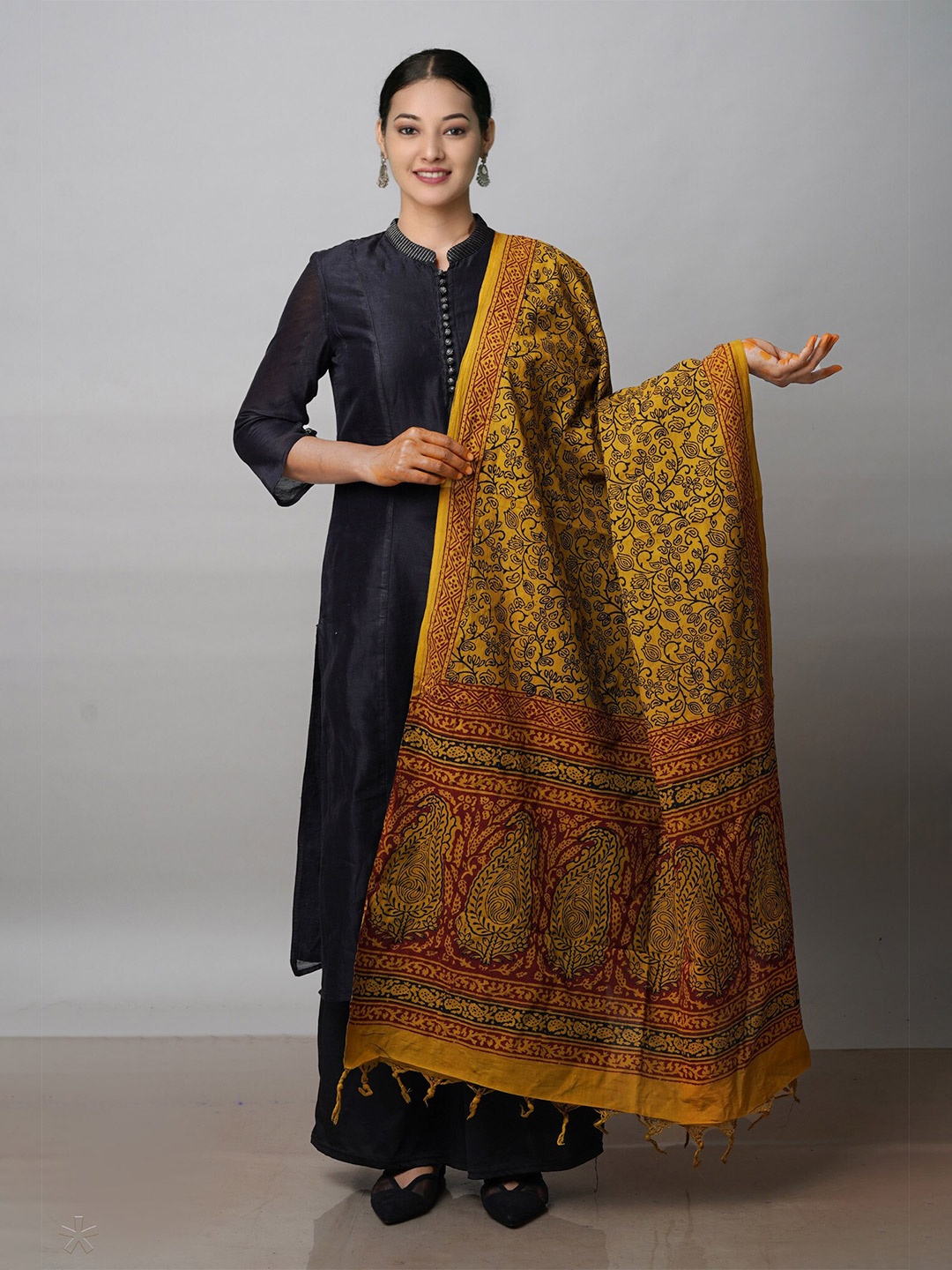 

Unnati Silks Ethnic Motifs Printed Dupatta, Green