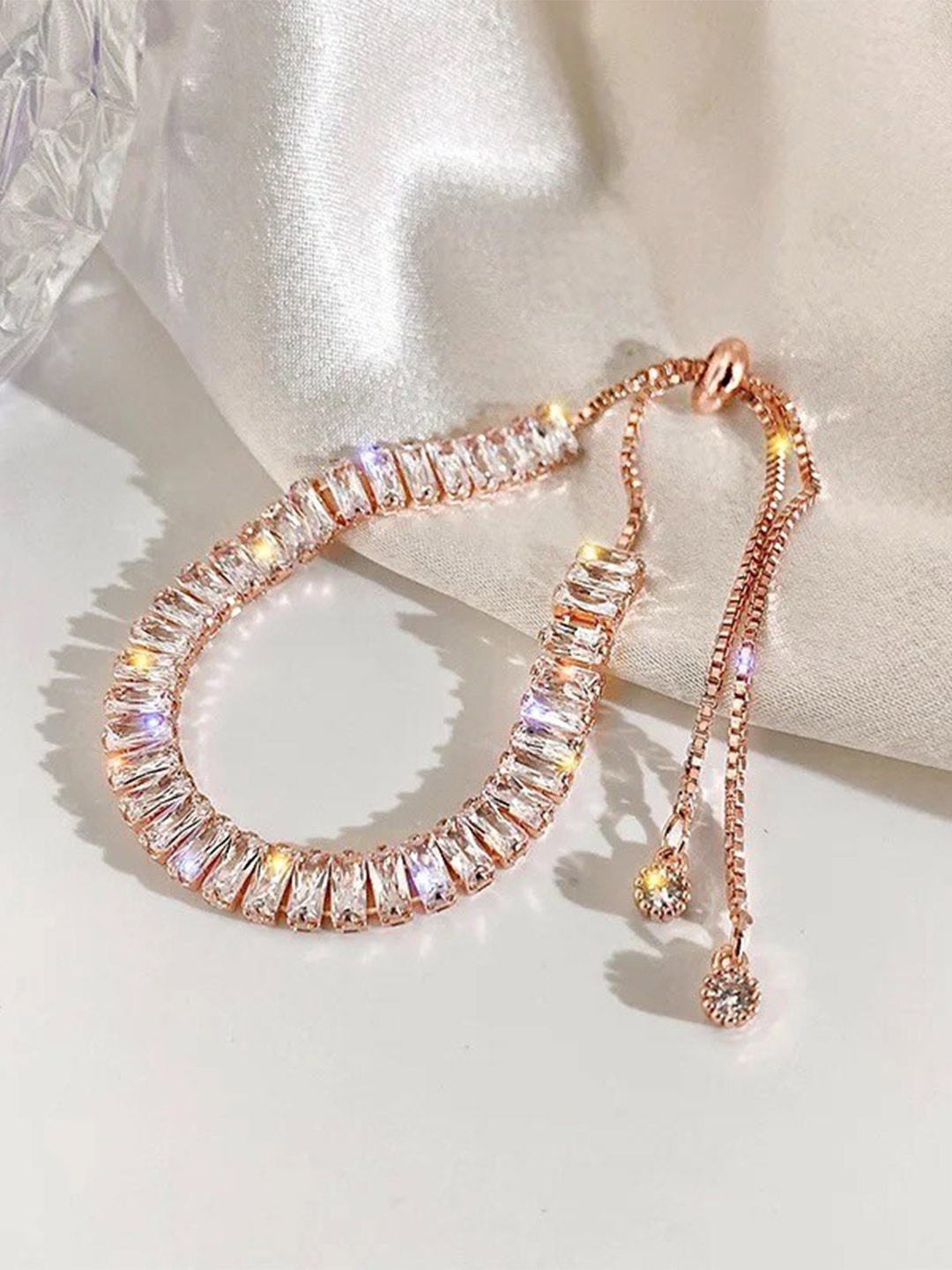

Shining Diva Fashion Rose Gold-Plated Crystals Wraparound Bracelet