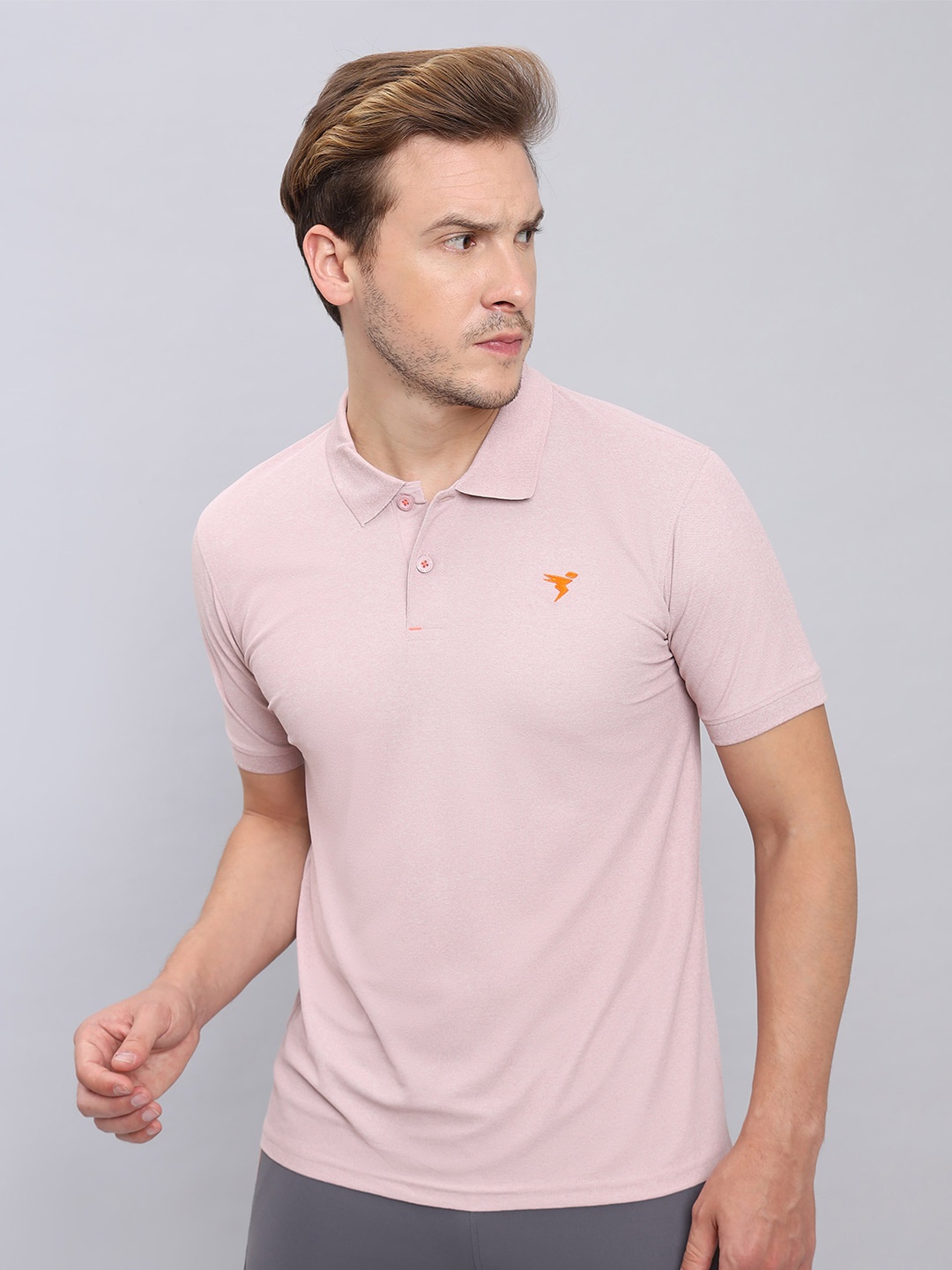 

Technosport Polo Collar Antimicrobial Slim Fit Sports T-Shirt, Pink