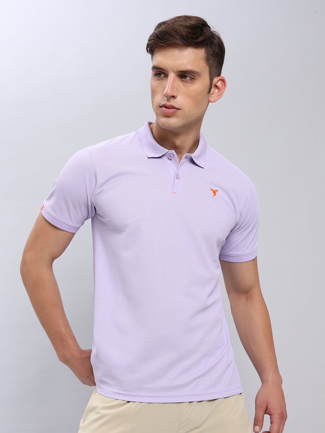 

Technosport Polo Collar Antimicrobial Slim Fit Sports T-Shirt, Violet