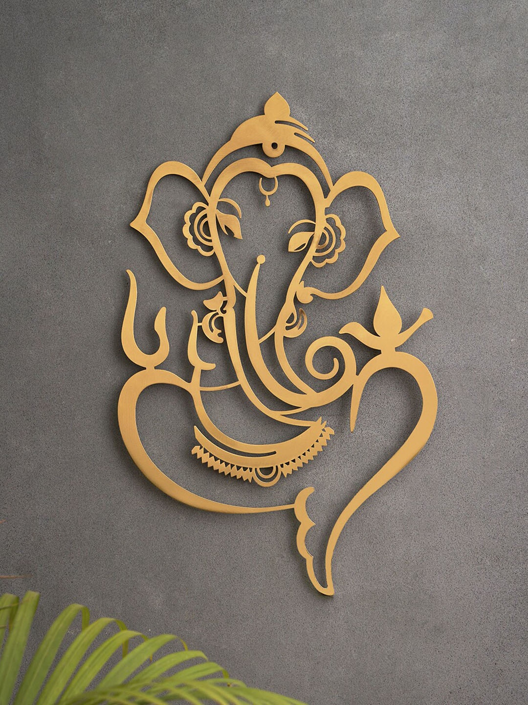 

DecorTwist Gold Toned Lord Ganesha Metal Wall Art