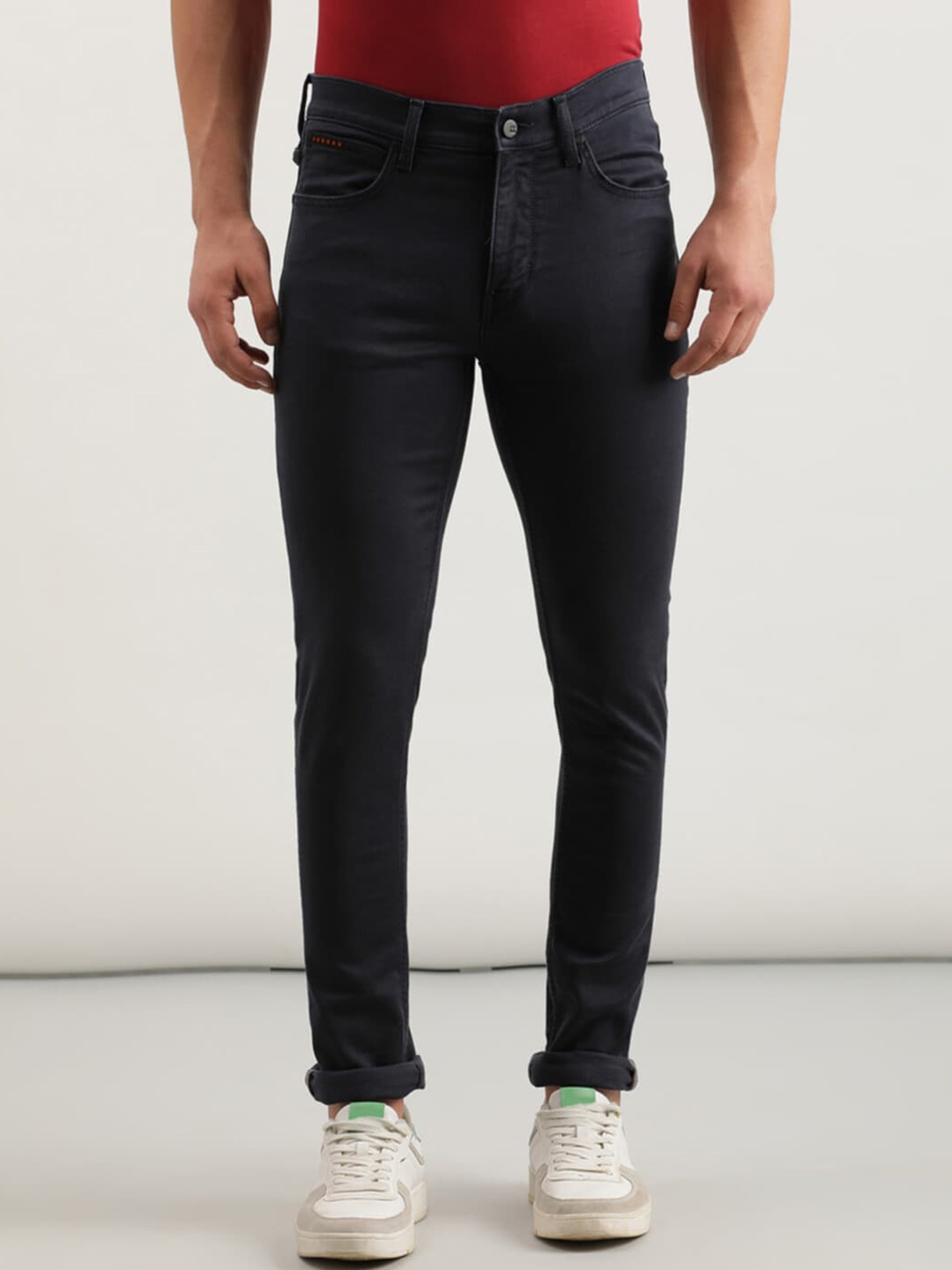 

Lee Men Bruce Skinny Fit Mid-Rise Stretchable Cotton Jeans, Grey