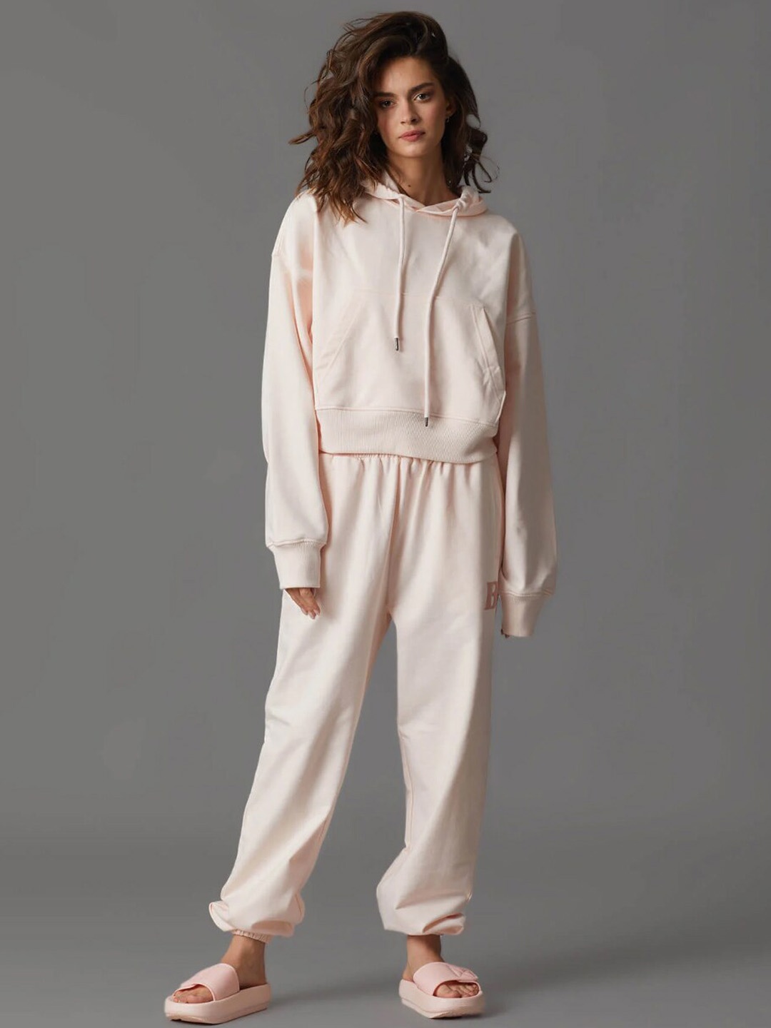 

Bonkers Corner Pink Hood neck Crop Top with Jogger