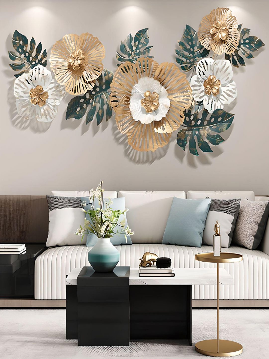 

The Art House Floral Metal Wall Art, Gold