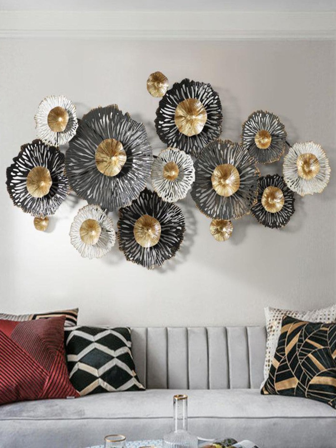 

The Art House Grey & Gold Toned Metal Wall Art