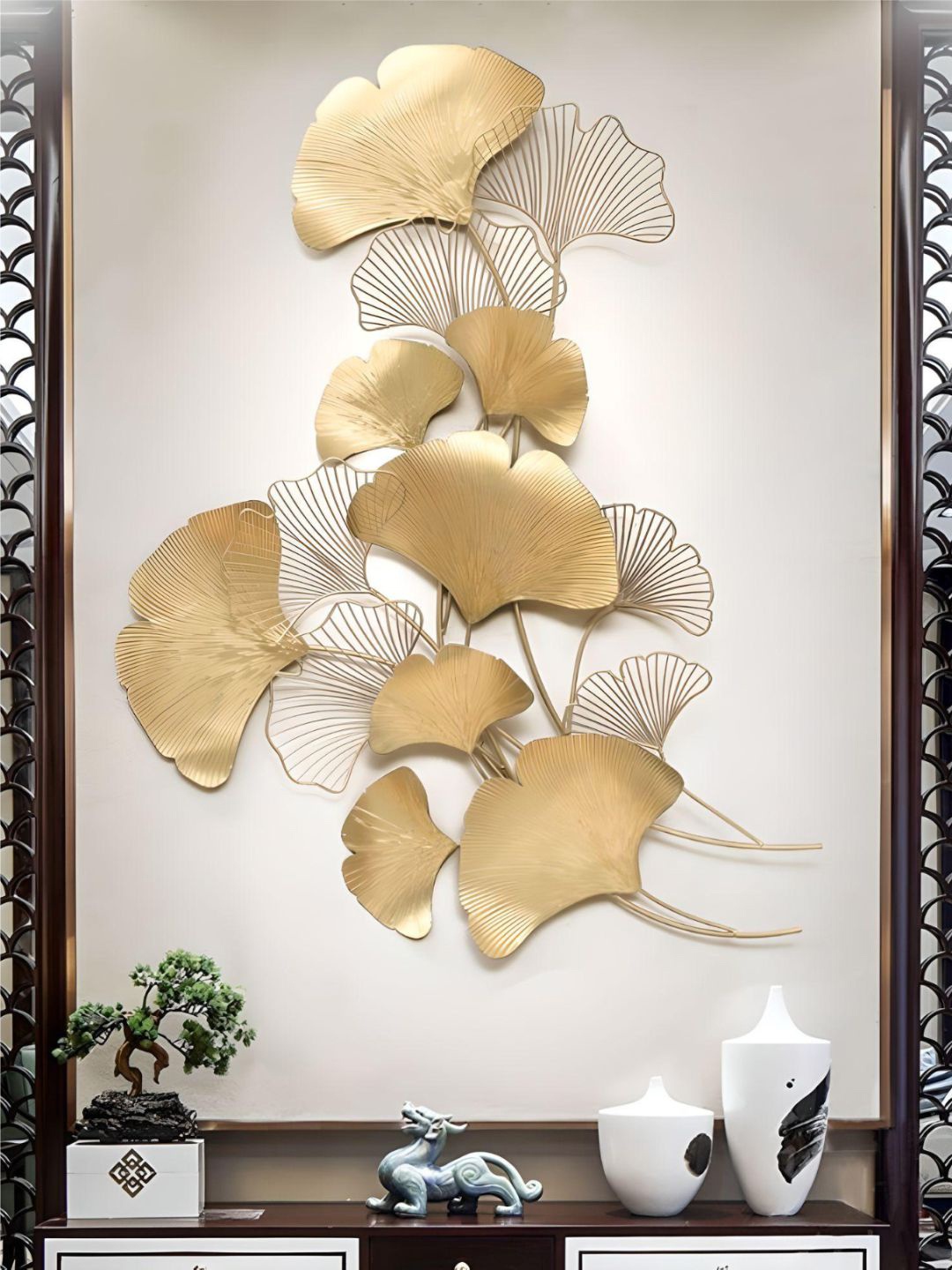 

The Art House Gold-Toned and Silver Toned Metal Floral Wall Decor