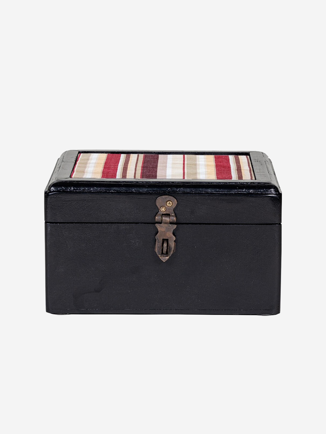 

Contrast Living Black Striped Wooden Jewellery Organizer