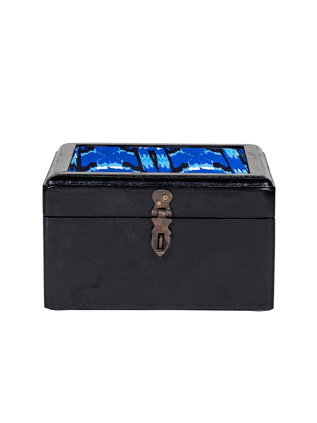 

Contrast Living Painted Wooden Jewellery Box, Blue