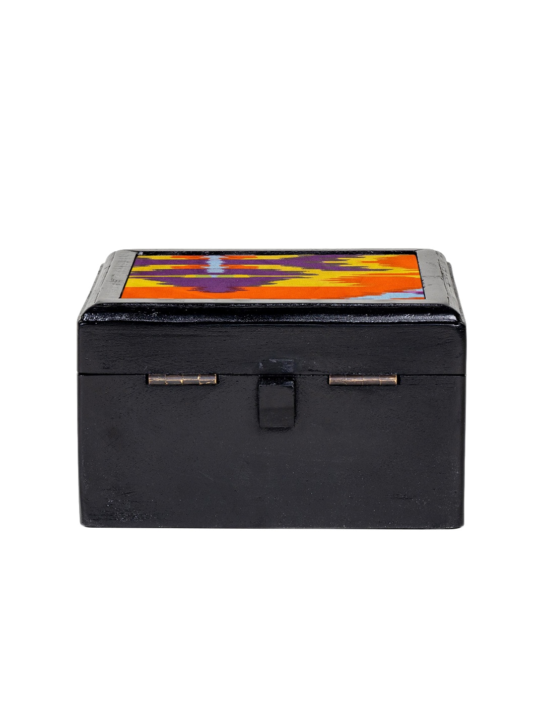 

Contrast Living Floral Painted Wooden Decorative Jewellery Box, Black
