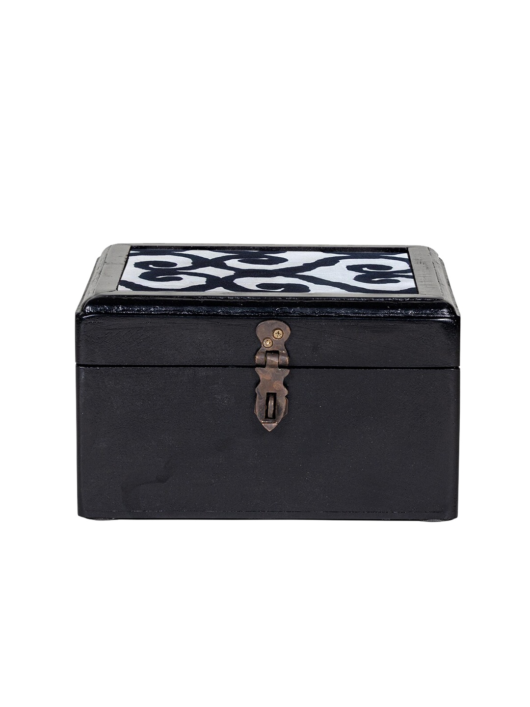 

Contrast Living Black Floral Wooden Decorative Jewellery Box