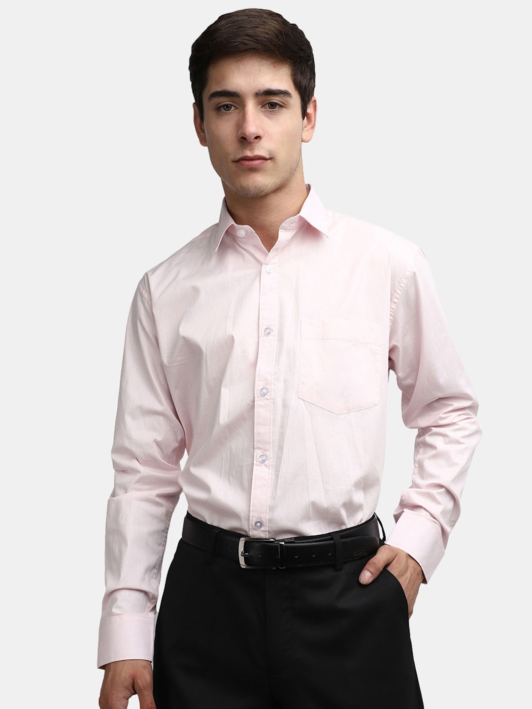 

J White by Vmart Spread Collar Cotton Formal Shirt, Pink
