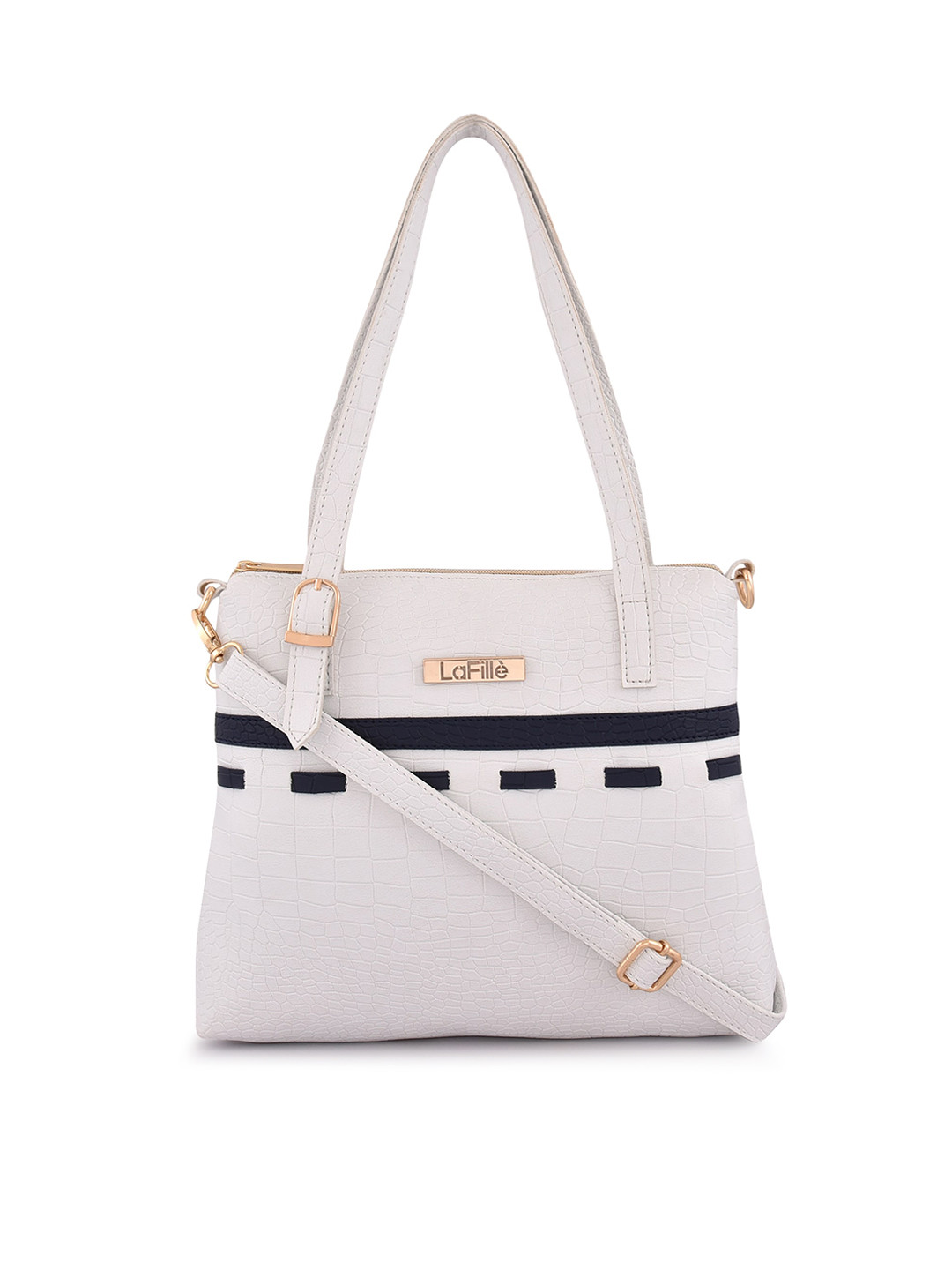 

LaFille Textured Structured Handheld Bag, White