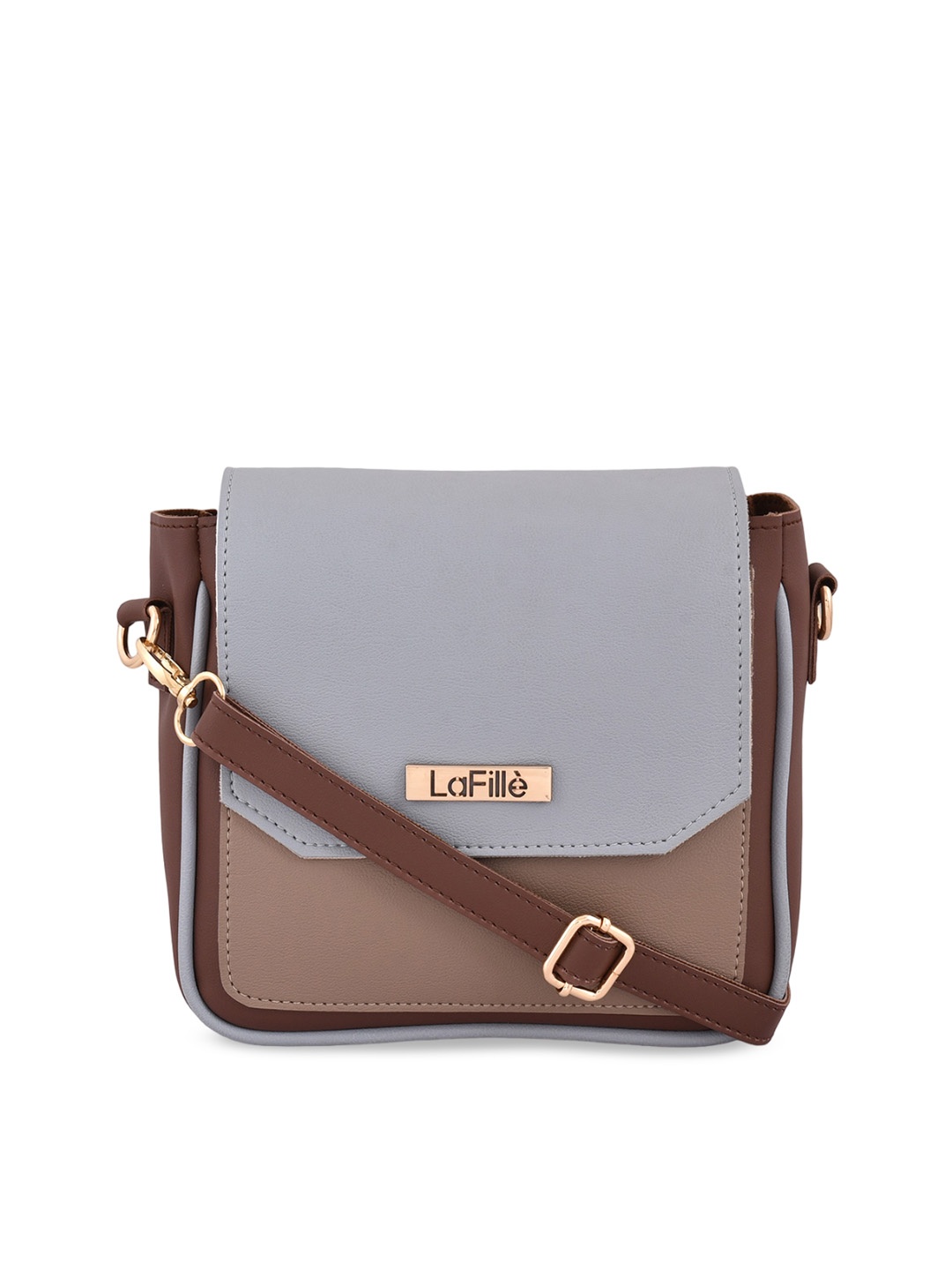 

LaFille Colourblocked Structured Sling Bag, Brown