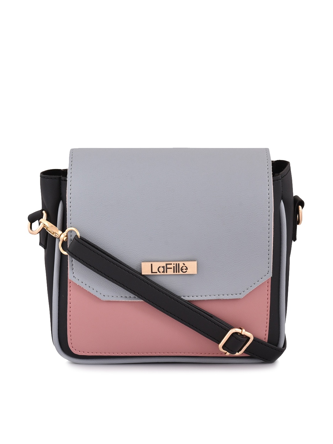 

LaFille Colourblocked Structured Sling Bag, Pink