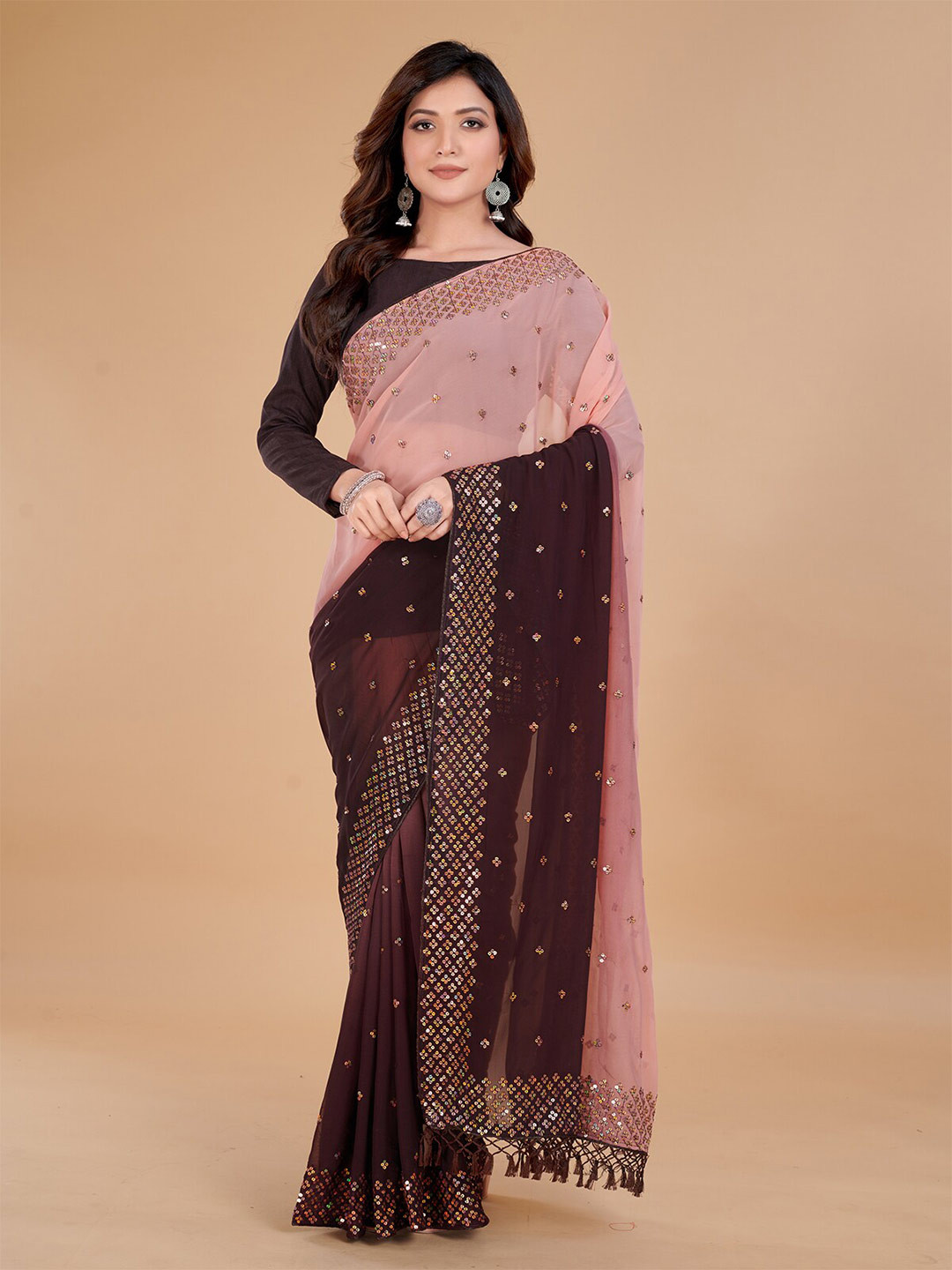 

KALINI Sequin Embellished, Peach