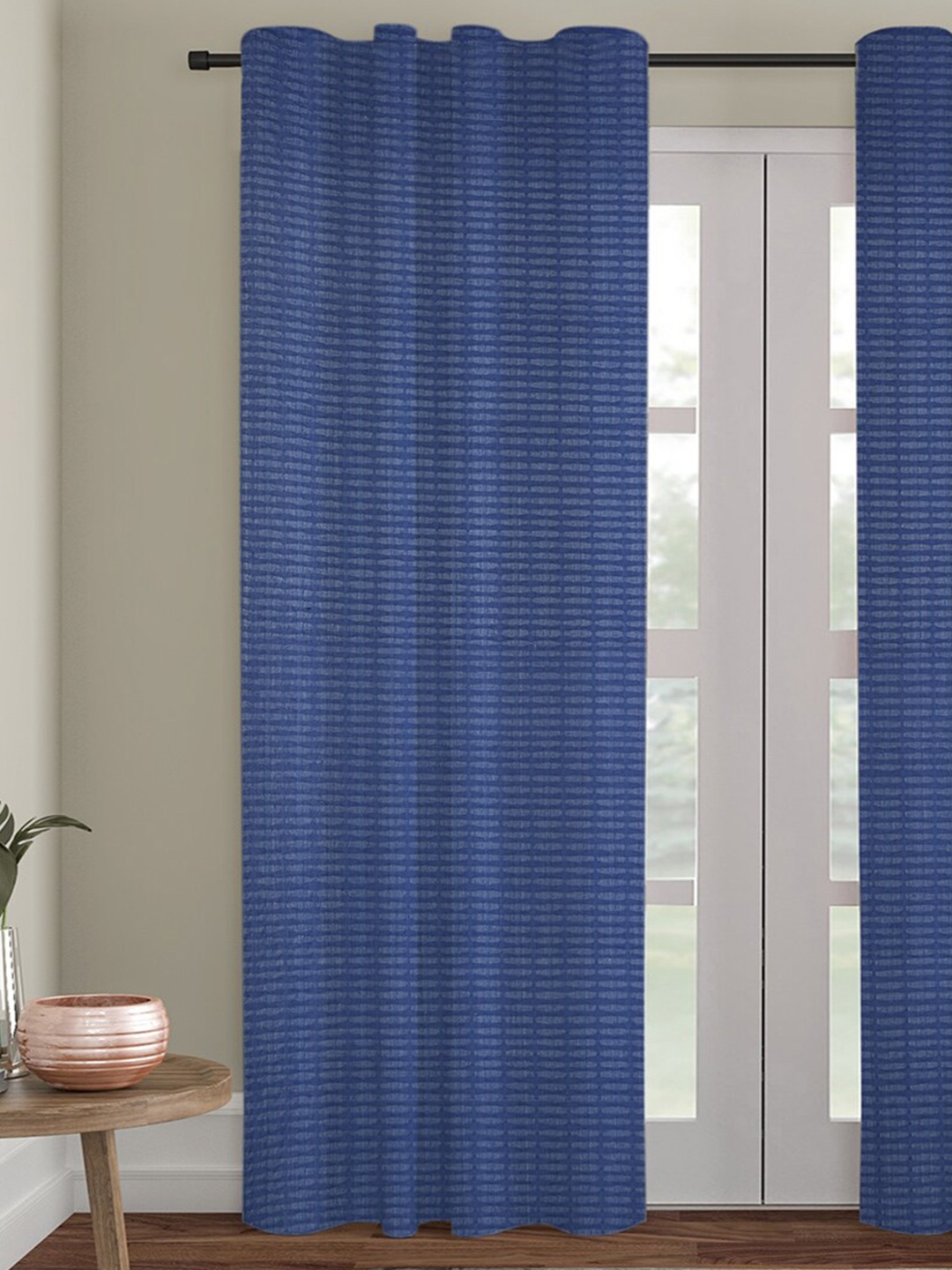 

Fabindia Deepali Blue Room Sheer Long Door Curtain